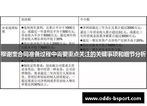 穆谢奎合同准备过程中需要重点关注的关键事项和细节分析