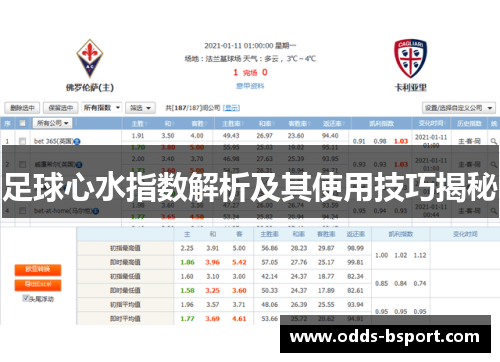 足球心水指数解析及其使用技巧揭秘