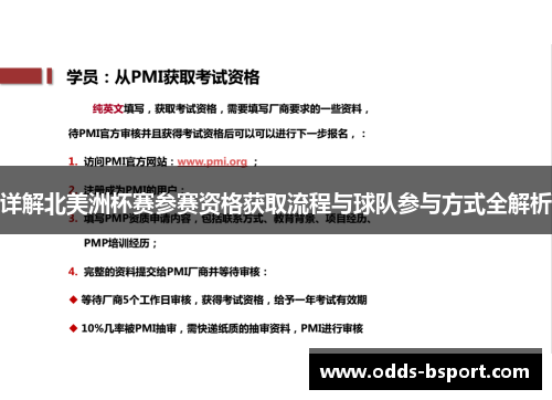 详解北美洲杯赛参赛资格获取流程与球队参与方式全解析